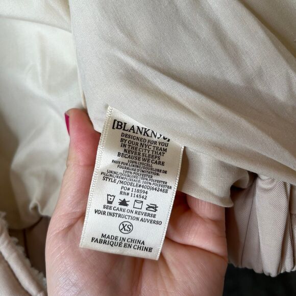 NWOT Blank NYC Women’s Quilted Jacket Sherpa, XS, Beige #444 - Picture 8 of 12